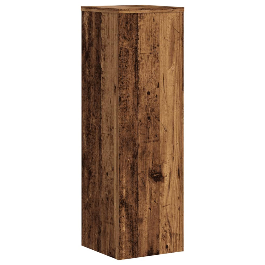 Plantenstandaards 2 st 25x25x80 cm bewerkt hout oud houtkleurig