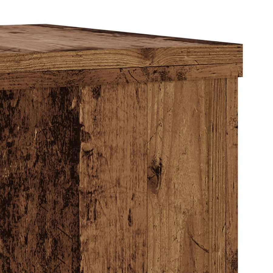 Plantenstandaards 2 st 25x25x80 cm bewerkt hout oud houtkleurig