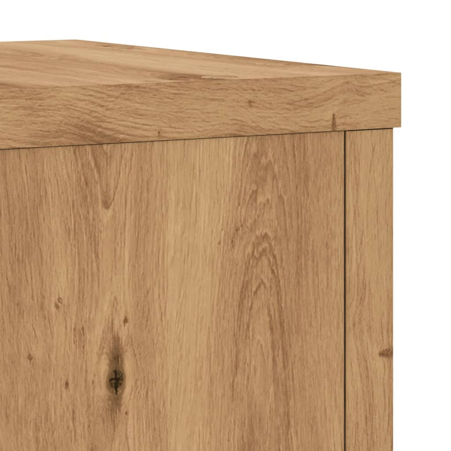 Plantenstandaards 2 st 25x25x80 cm hout artisanaal eikenkleurig