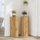 Plantenstandaard 2 st 25x25x80 cm eikenhout