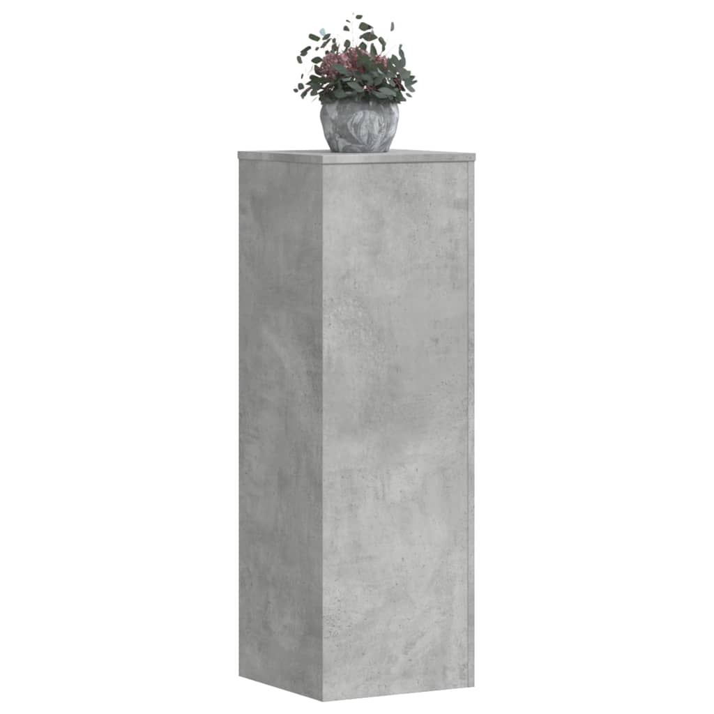 Plantenstandaard 33x33x100 cm bewerkt hout betongrijs