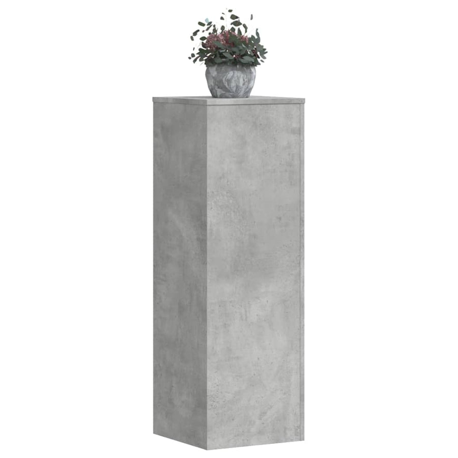 Plantenstandaard 33x33x100 cm bewerkt hout betongrijs