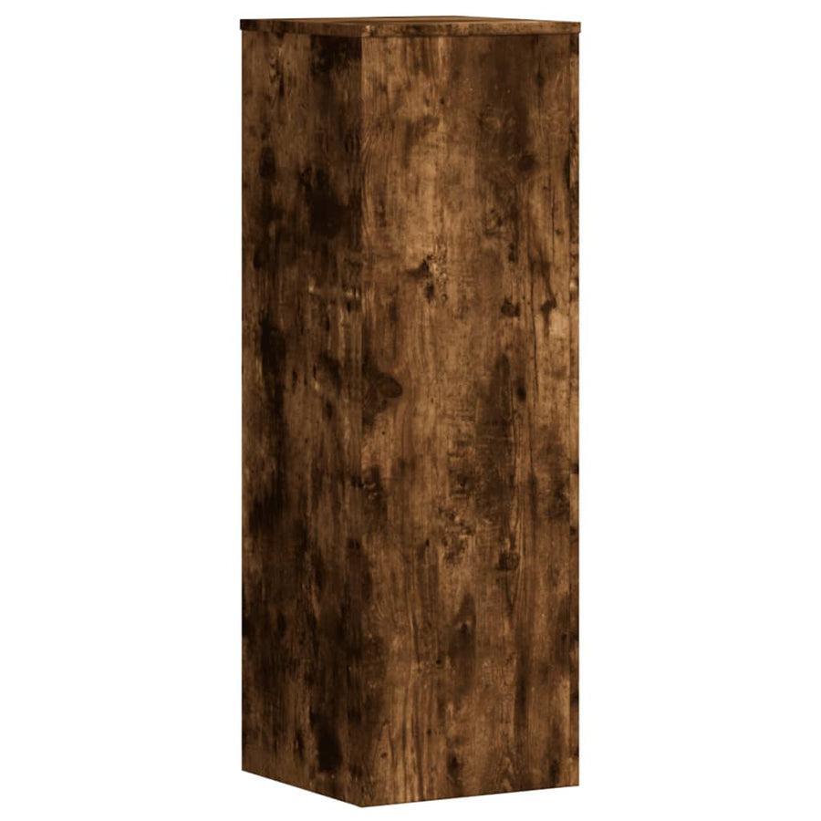 Plantenstandaard 33x33x100 cm bewerkt hout gerookt eikenkleurig