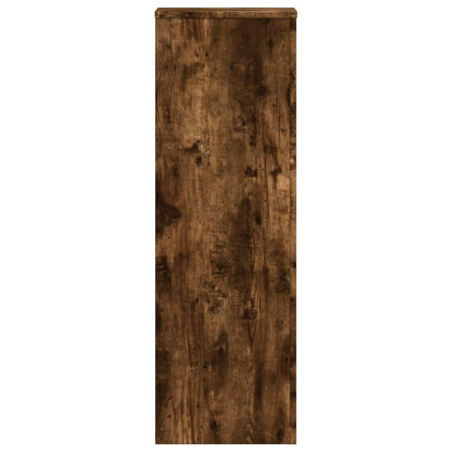 Plantenstandaard 33x33x100 cm bewerkt hout gerookt eikenkleurig