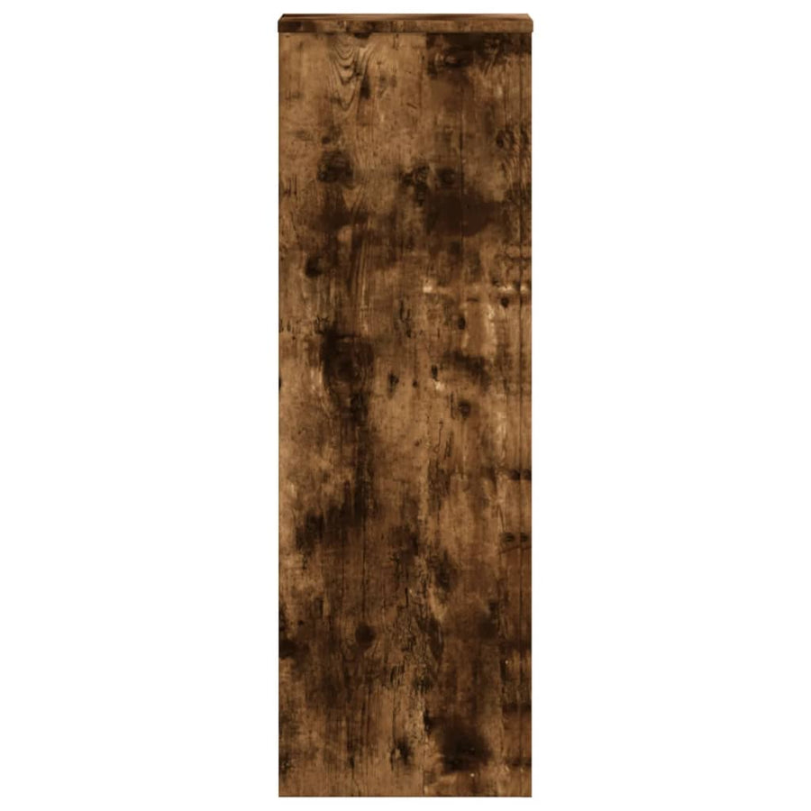 Plantenstandaard 33x33x100 cm bewerkt hout gerookt eikenkleurig