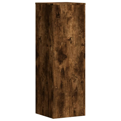 Plantenstandaard 33x33x100 cm bewerkt hout gerookt eikenkleurig
