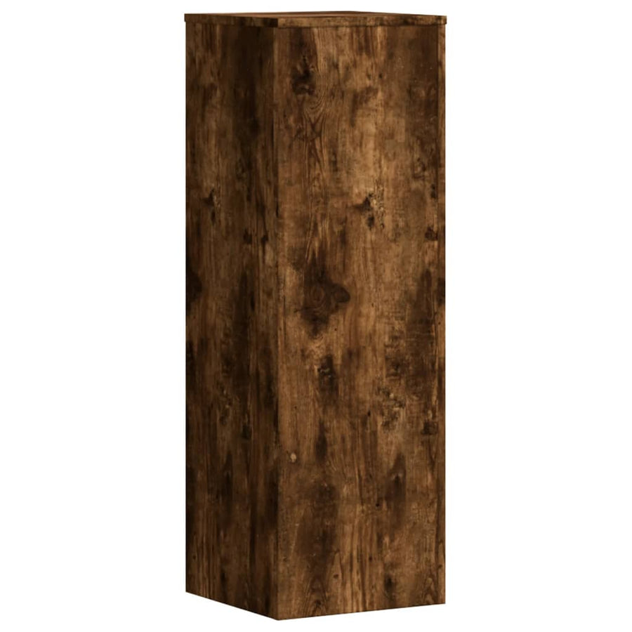 Plantenstandaard 33x33x100 cm bewerkt hout gerookt eikenkleurig