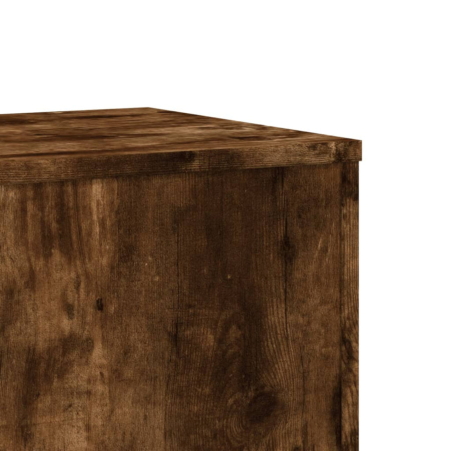 Plantenstandaard 33x33x100 cm bewerkt hout gerookt eikenkleurig