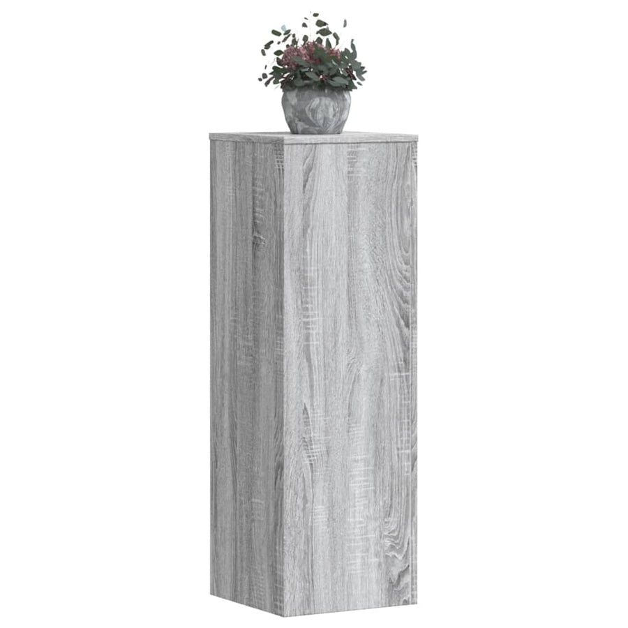 Plantenstandaard 33x33x100 cm bewerkt hout grijs sonoma eiken