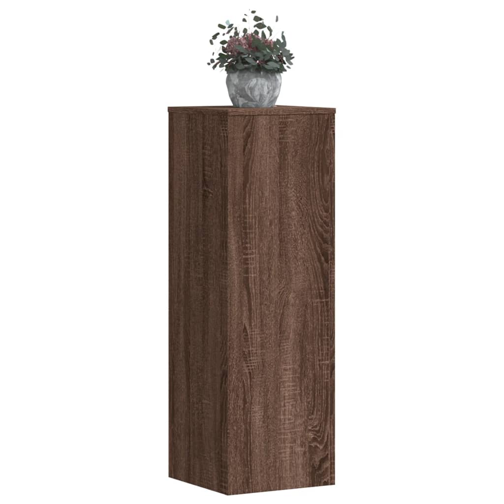 Plantenstandaard 33x33x100 cm bewerkt hout bruin eikenkleurig
