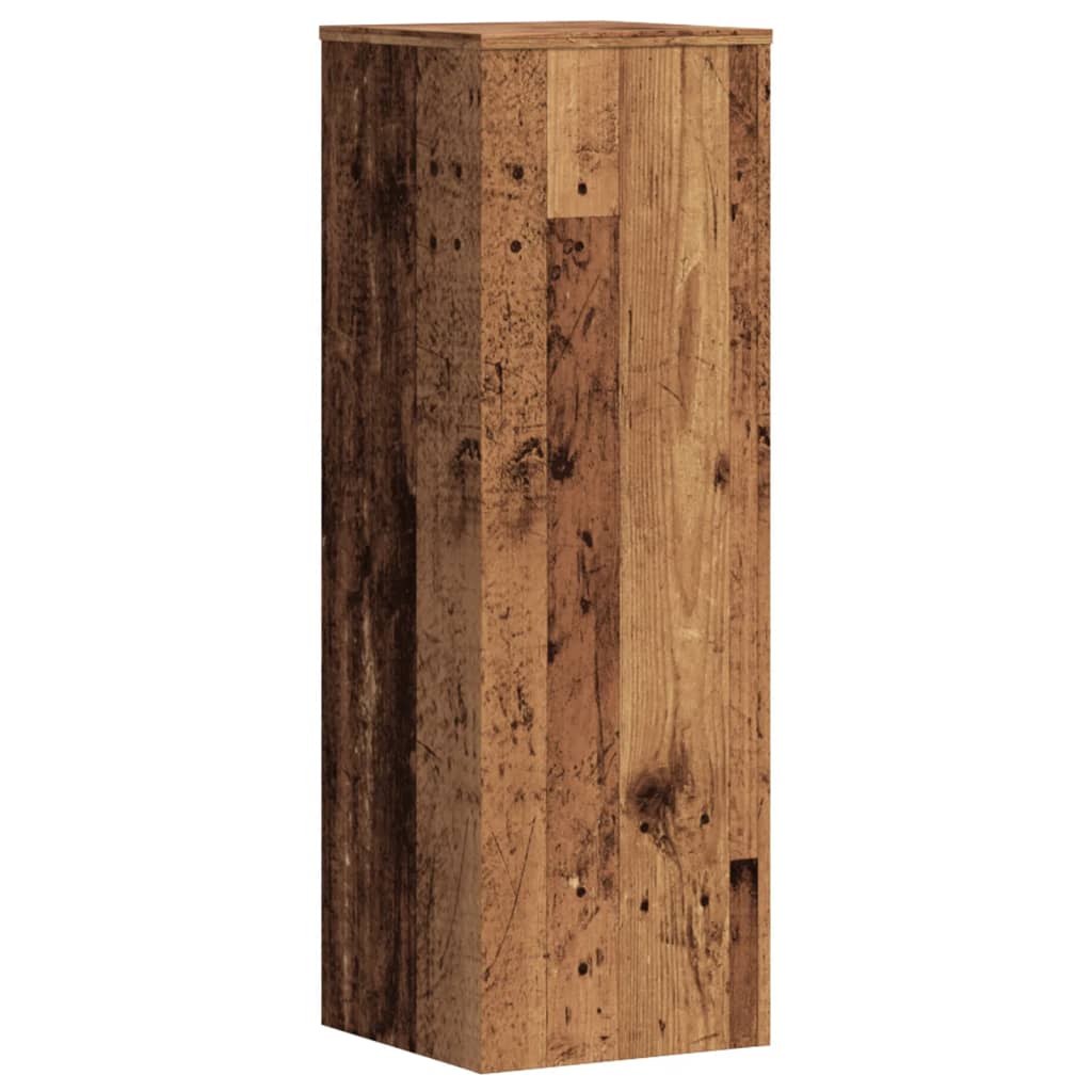 Plantenstandaard 33x33x100 cm bewerkt hout oud houtkleurig