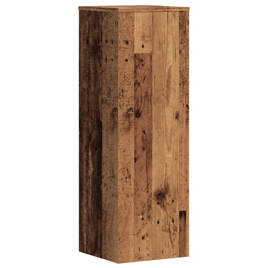 Plantenstandaard 33x33x100 cm bewerkt hout oud houtkleurig