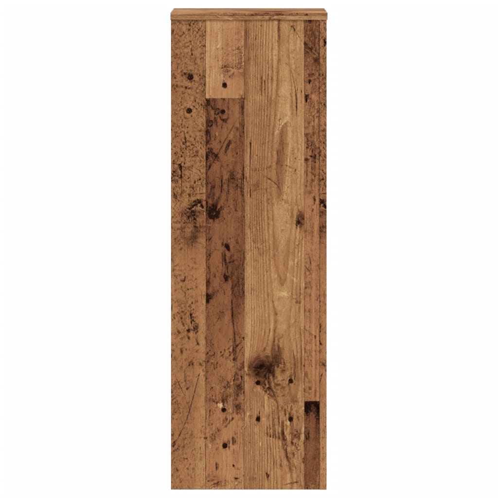 Plantenstandaard 33x33x100 cm bewerkt hout oud houtkleurig