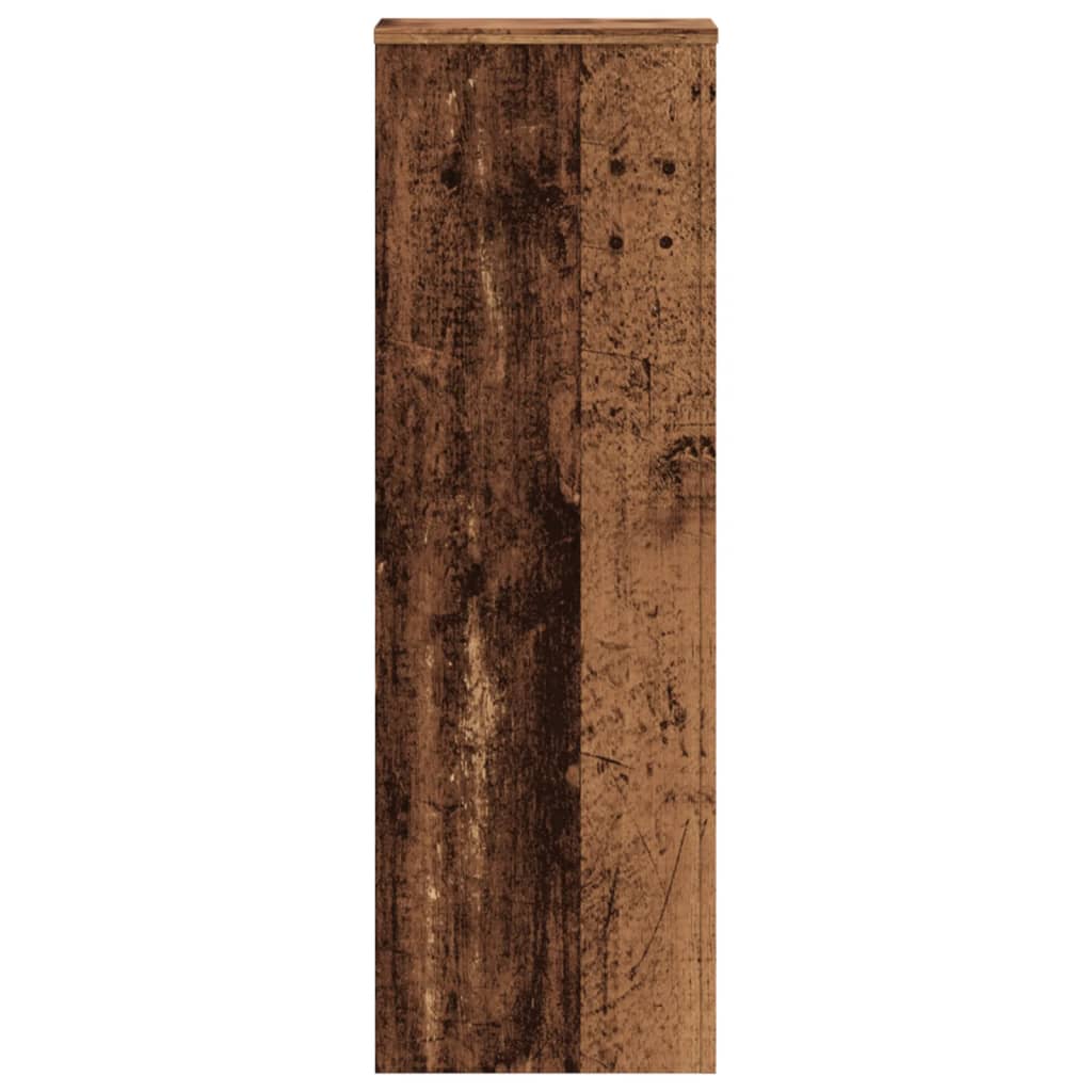Plantenstandaard 33x33x100 cm bewerkt hout oud houtkleurig