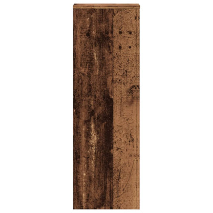 Plantenstandaard 33x33x100 cm bewerkt hout oud houtkleurig