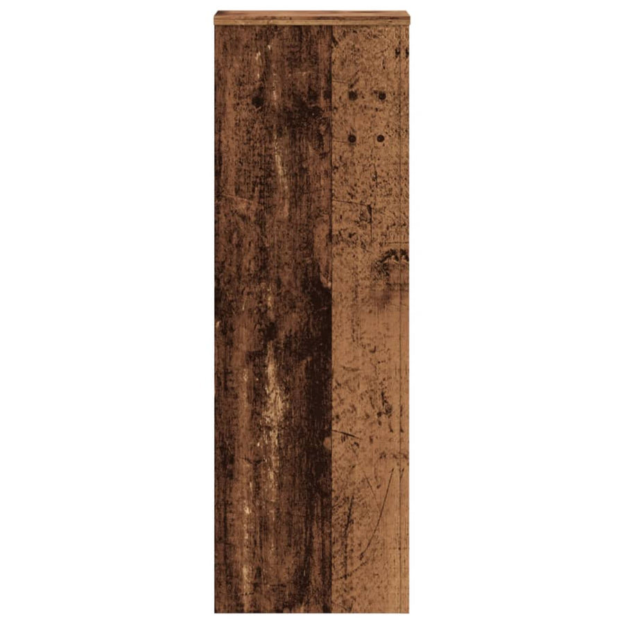 Plantenstandaard 33x33x100 cm bewerkt hout oud houtkleurig