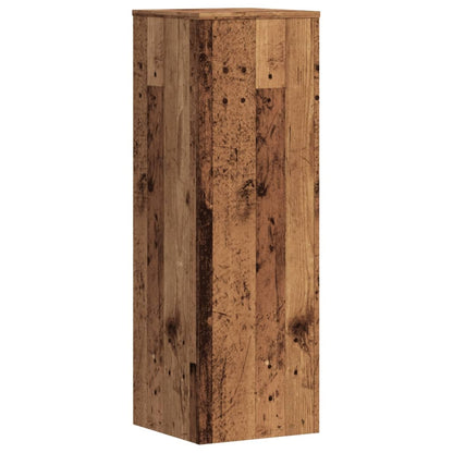 Plantenstandaard 33x33x100 cm bewerkt hout oud houtkleurig