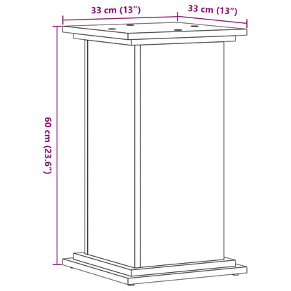 Plantenstandaard 33x33x60 cm bewerkt hout sonoma eikenkleurig