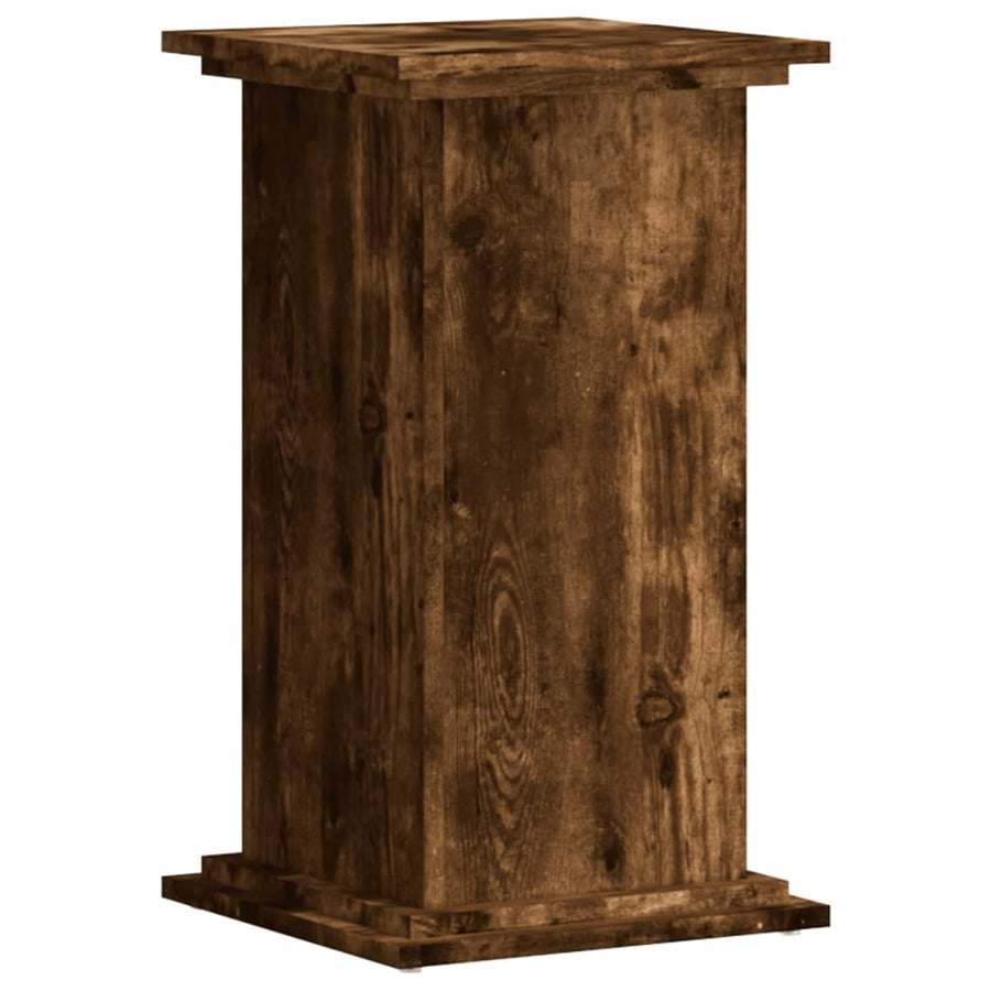 Plantenstandaard 33x33x60 cm bewerkt hout gerookt eikenkleurig