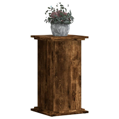 Plantenstandaard 33x33x60 cm bewerkt hout gerookt eikenkleurig