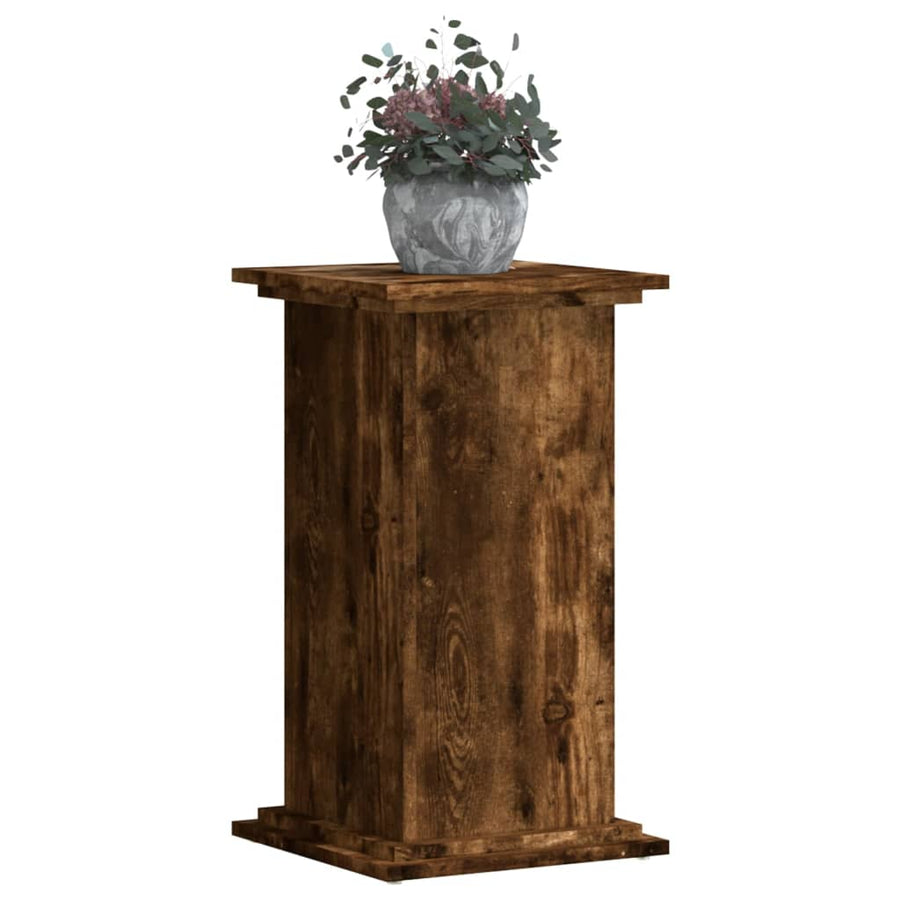 Plantenstandaard 33x33x60 cm bewerkt hout gerookt eikenkleurig