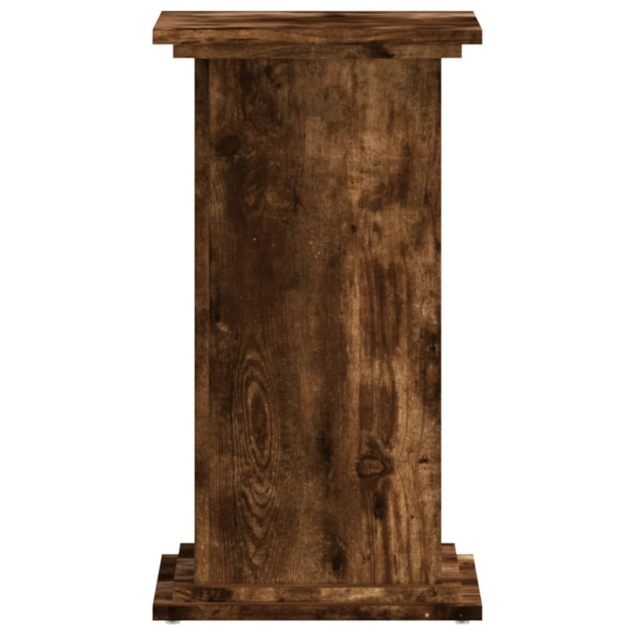 Plantenstandaard 33x33x60 cm bewerkt hout gerookt eikenkleurig
