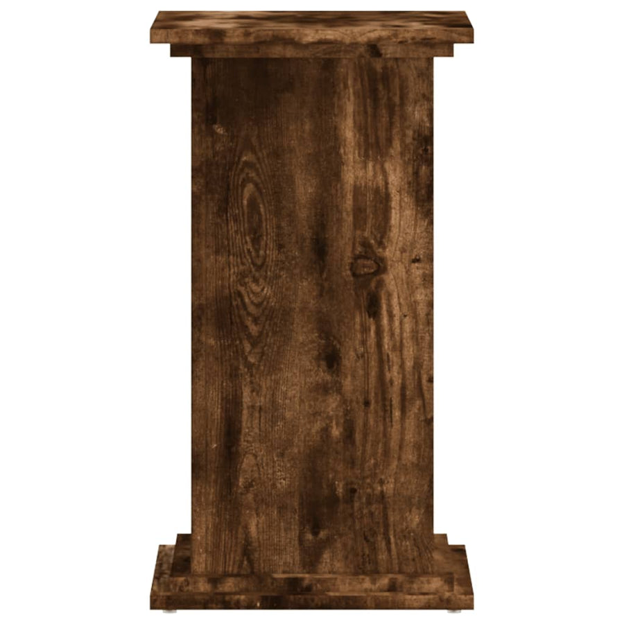 Plantenstandaard 33x33x60 cm bewerkt hout gerookt eikenkleurig