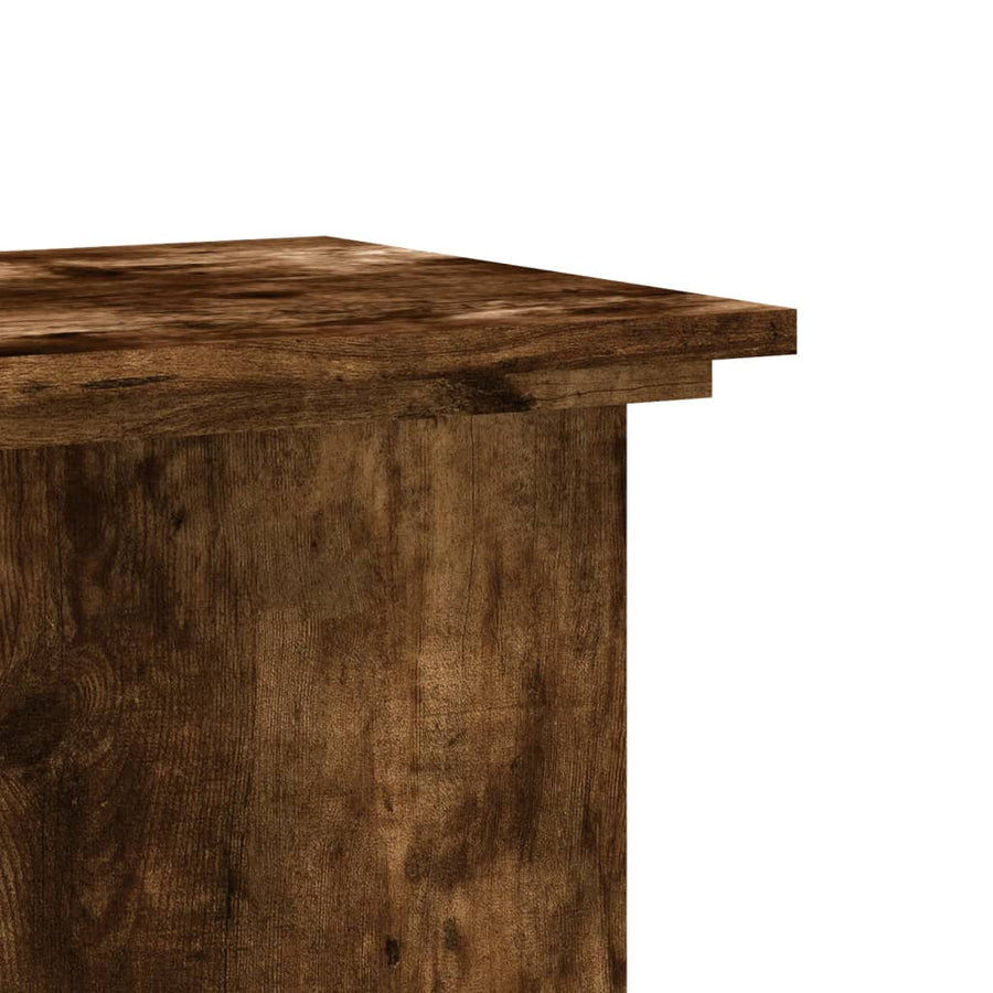 Plantenstandaard 33x33x60 cm bewerkt hout gerookt eikenkleurig