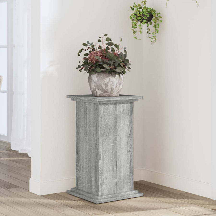 Plantenstandaard 33x33x60 cm bewerkt hout grijs sonoma eiken