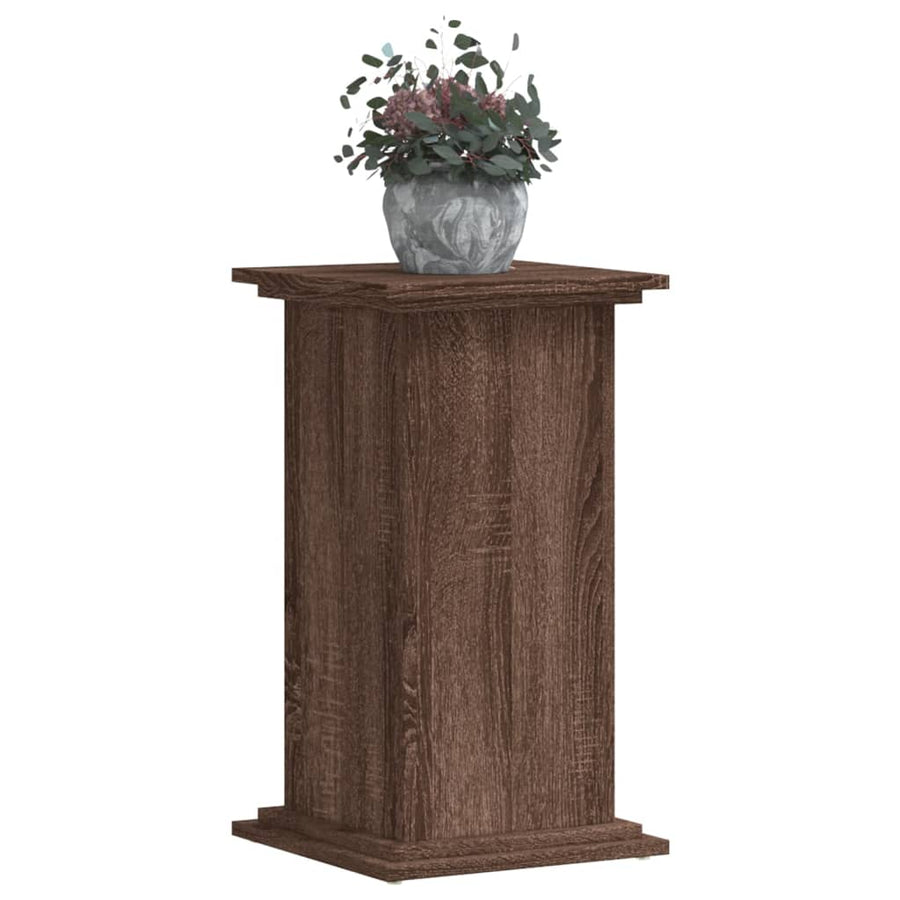 Plantenstandaard 33x33x60 cm bewerkt hout bruin eikenkleurig
