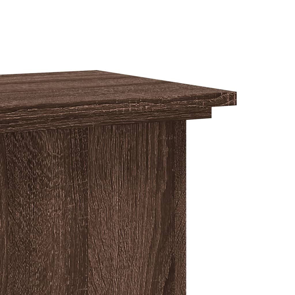Plantenstandaard 33x33x60 cm bewerkt hout bruin eikenkleurig