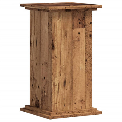 Plantenstandaard 33x33x60 cm bewerkt hout oud houtkleurig