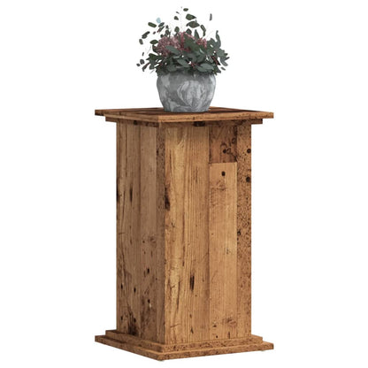 Plantenstandaard 33x33x60 cm bewerkt hout oud houtkleurig
