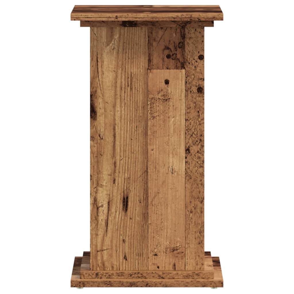 Plantenstandaard 33x33x60 cm bewerkt hout oud houtkleurig