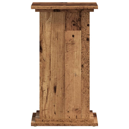 Plantenstandaard 33x33x60 cm bewerkt hout oud houtkleurig