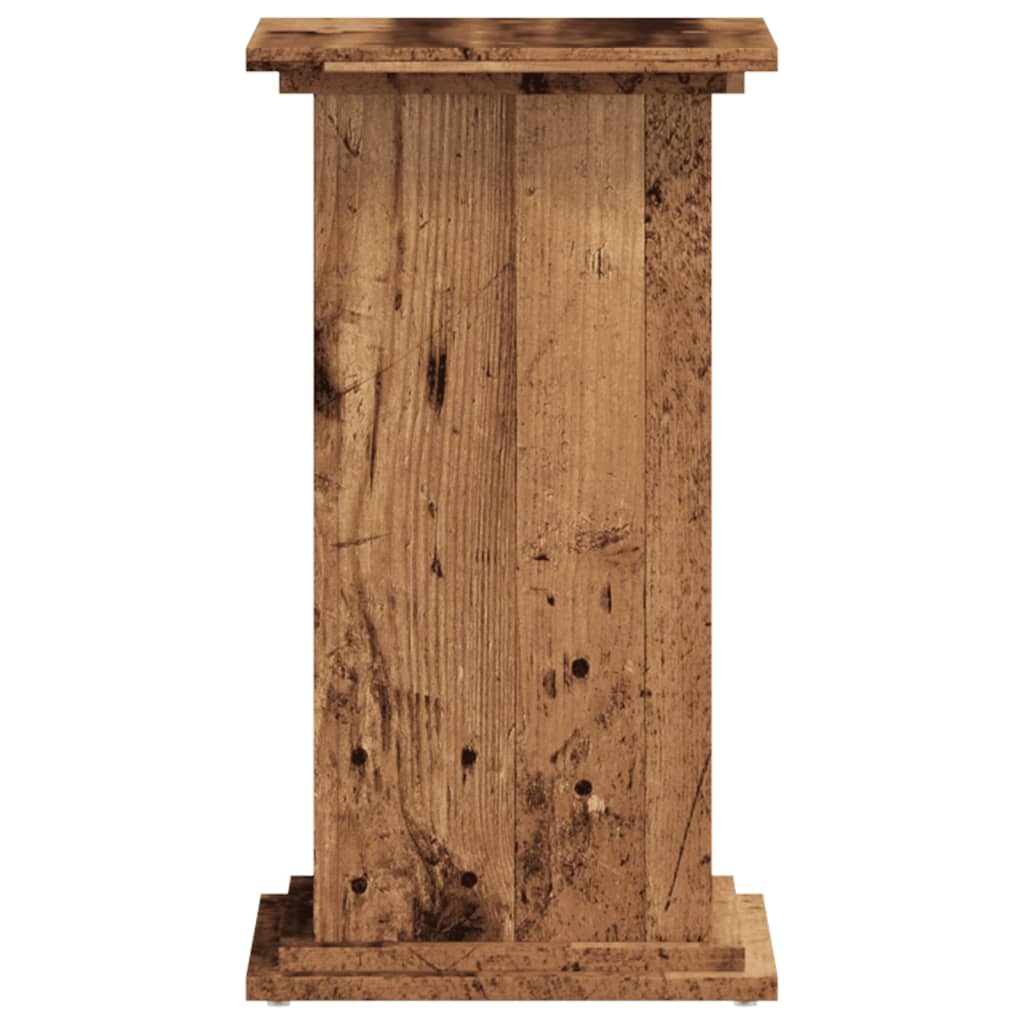 Plantenstandaard 33x33x60 cm bewerkt hout oud houtkleurig