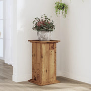Plant Stand 33x33x60 cm Carved Wood Old Wood Colored
