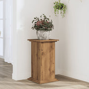 Plant Stand 33x33x60 cm Carved Wood Artisan Oak