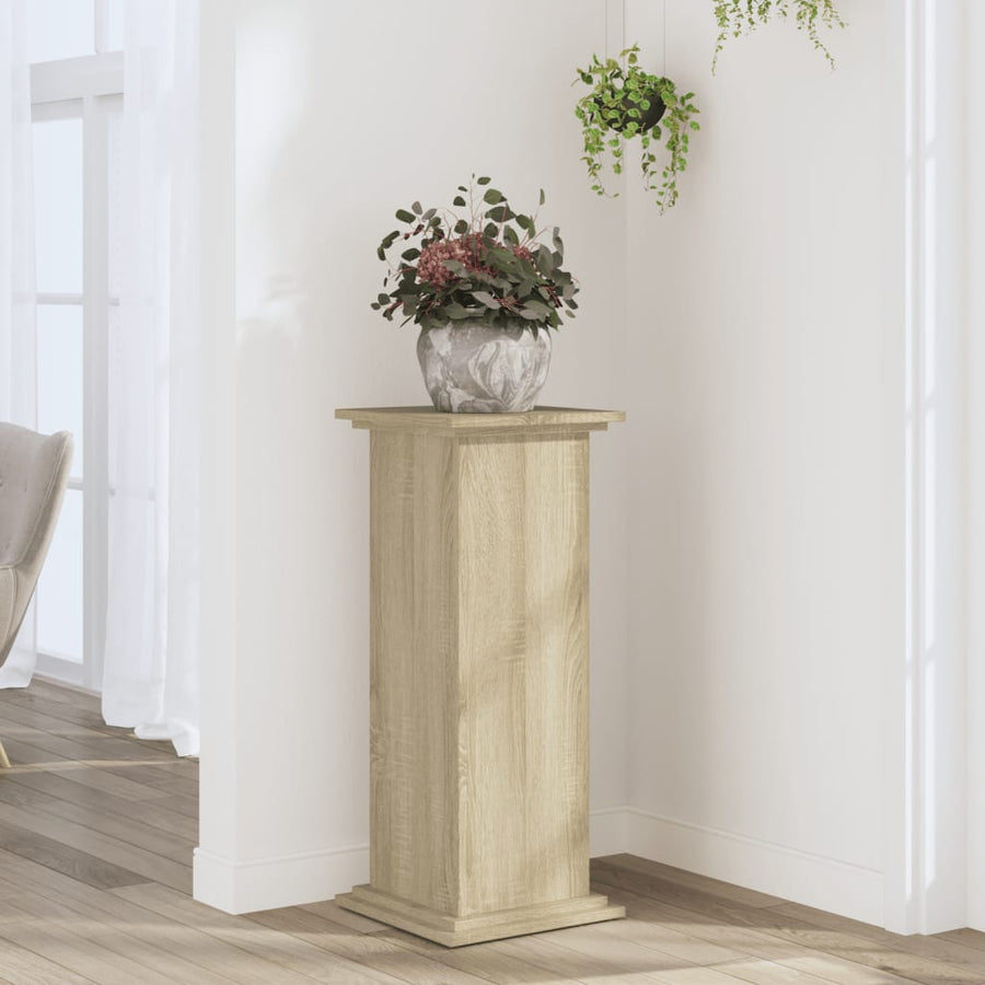 Plantenstandaard 33x33x80 cm bewerkt hout sonoma eikenkleurig
