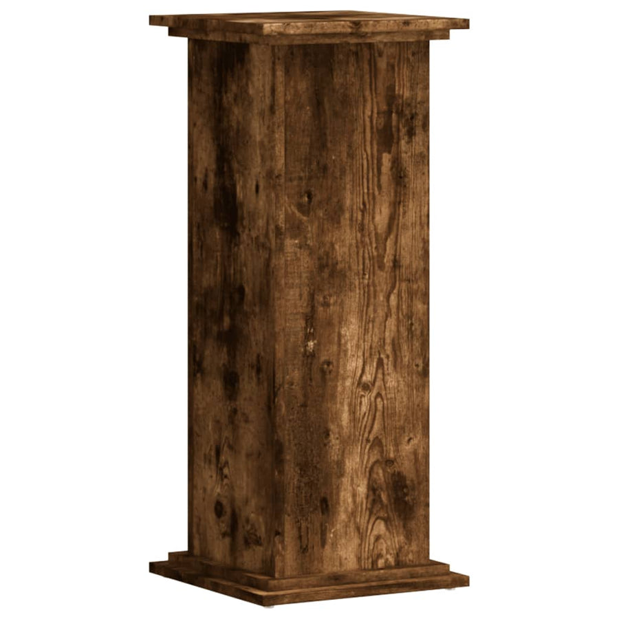 Plantenstandaard 33x33x80 cm bewerkt hout gerookt eikenkleurig