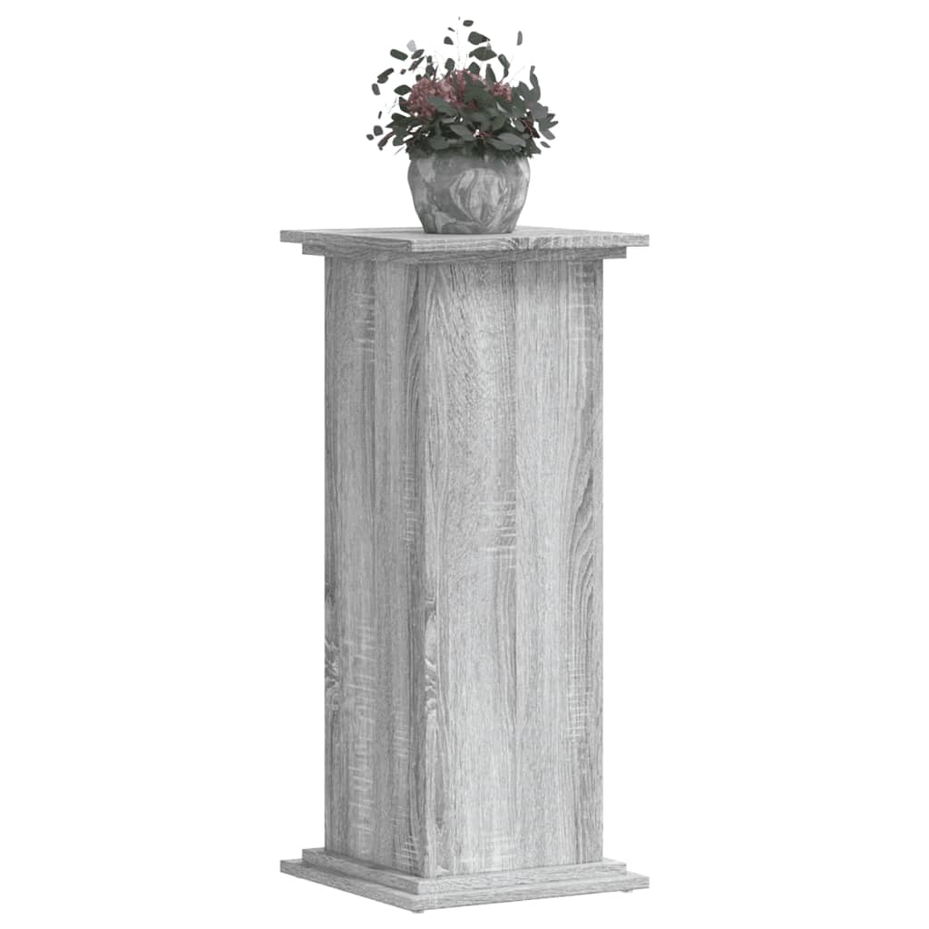 Plantenstandaard 33x33x80 cm bewerkt hout grijs sonoma eiken