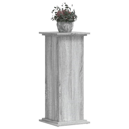 Plantenstandaard 33x33x80 cm bewerkt hout grijs sonoma eiken