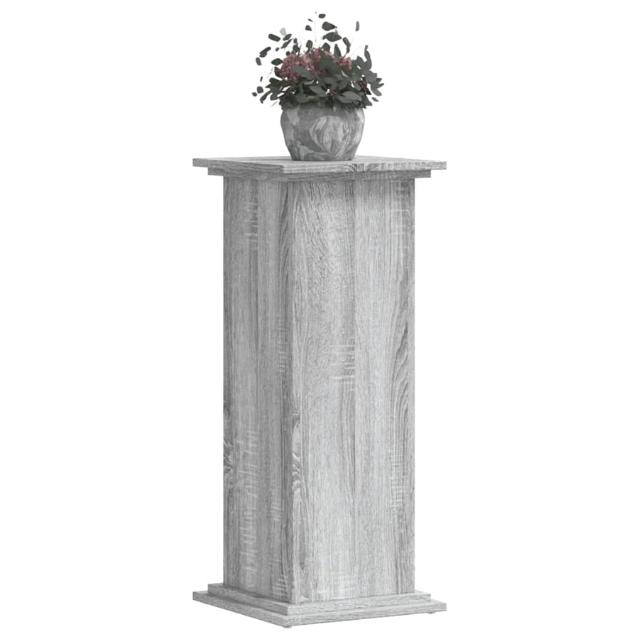 Plantenstandaard 33x33x80 cm bewerkt hout grijs sonoma eiken