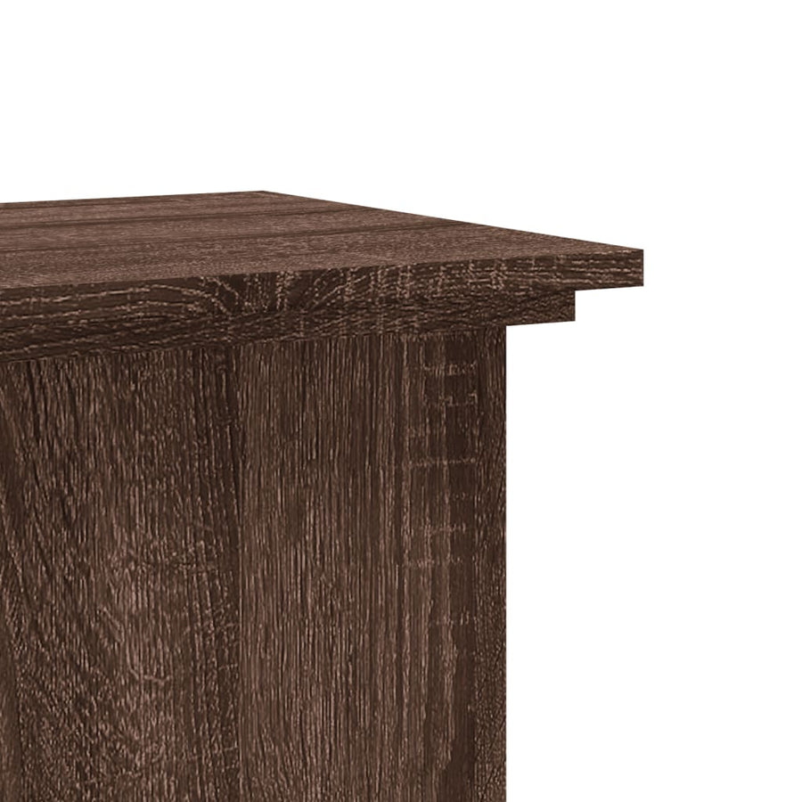 Plantenstandaard Bewerkt Hout Ig 33 x 33 x 80 cm bruin eikenkleur