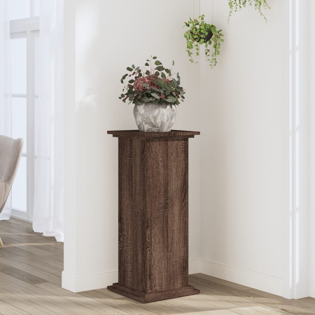 Plantenstandaard Bewerkt Hout Ig 33 x 33 x 80 cm bruin eikenkleur
