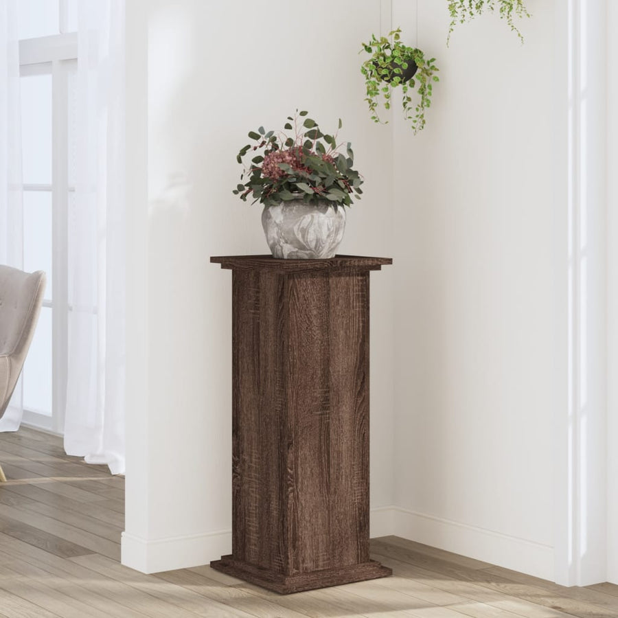 Plantenstandaard Bewerkt Hout Ig 33 x 33 x 80 cm bruin eikenkleur
