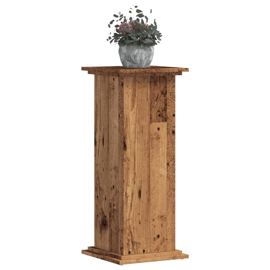 Plantenstandaard Bewerkt Hout Kleurig 33 x 33 x 80 cm Oud hout