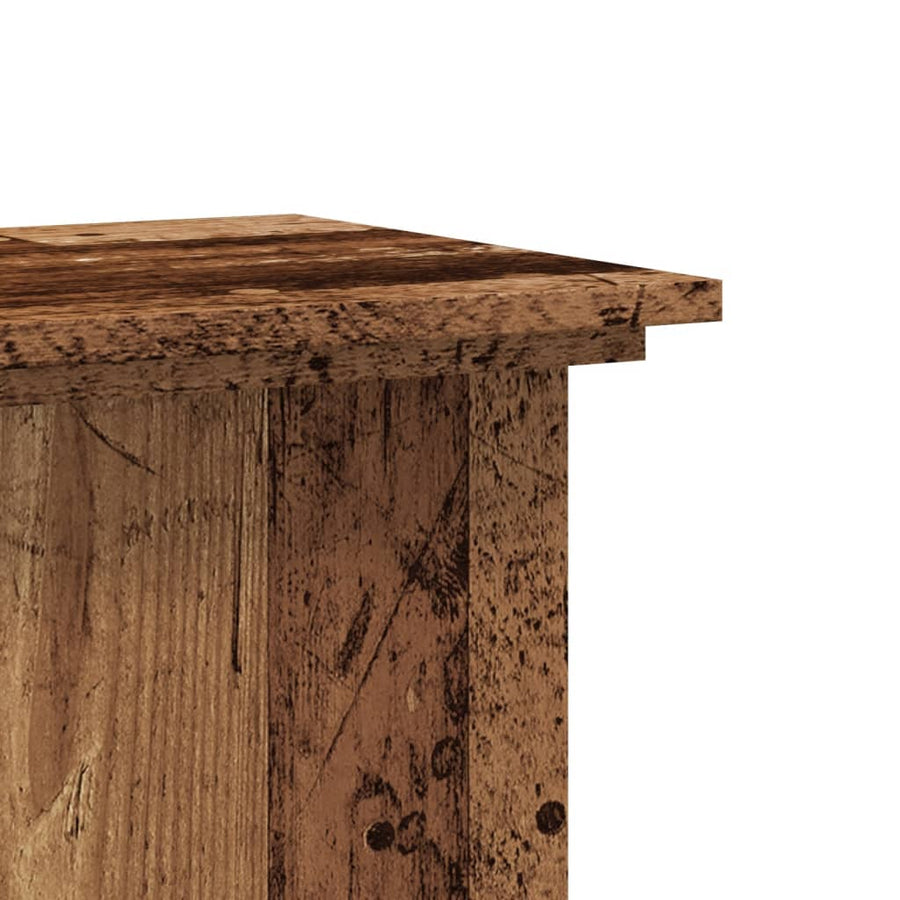 Plantenstandaard Bewerkt Hout Kleurig 33 x 33 x 80 cm Oud hout