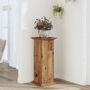 Plantenstandaard 33x33x80 cm bewerkt hout oud houtkleurig