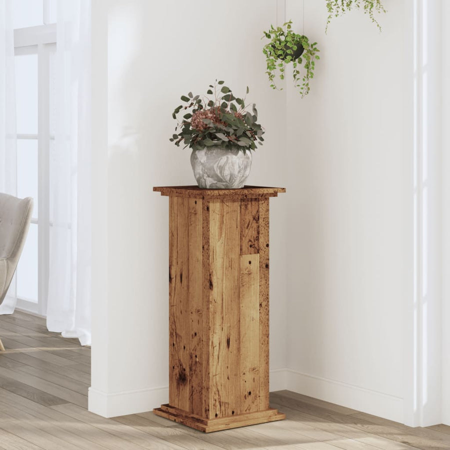 Plantenstandaard Bewerkt Hout Kleurig 33 x 33 x 80 cm Oud hout